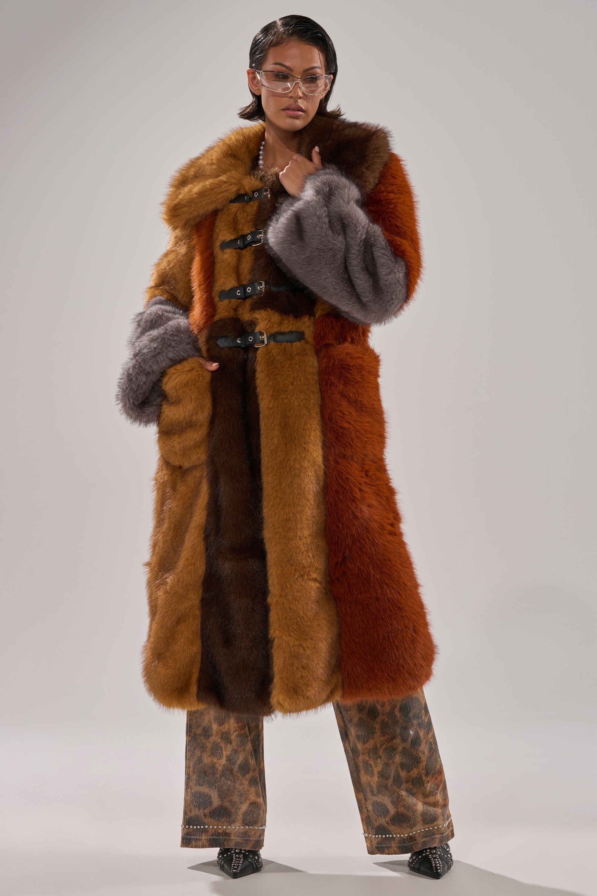 WILD CARD PATCHWORK FAUX FUR