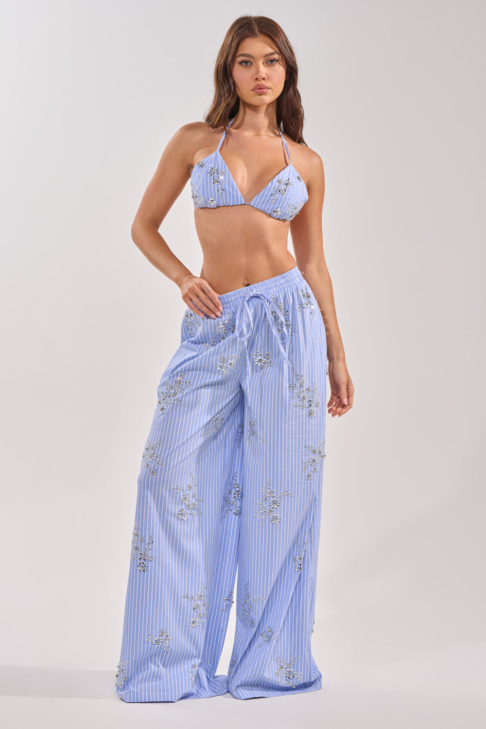 SWEET DREAMS RHINESTONE POPLIN PANT