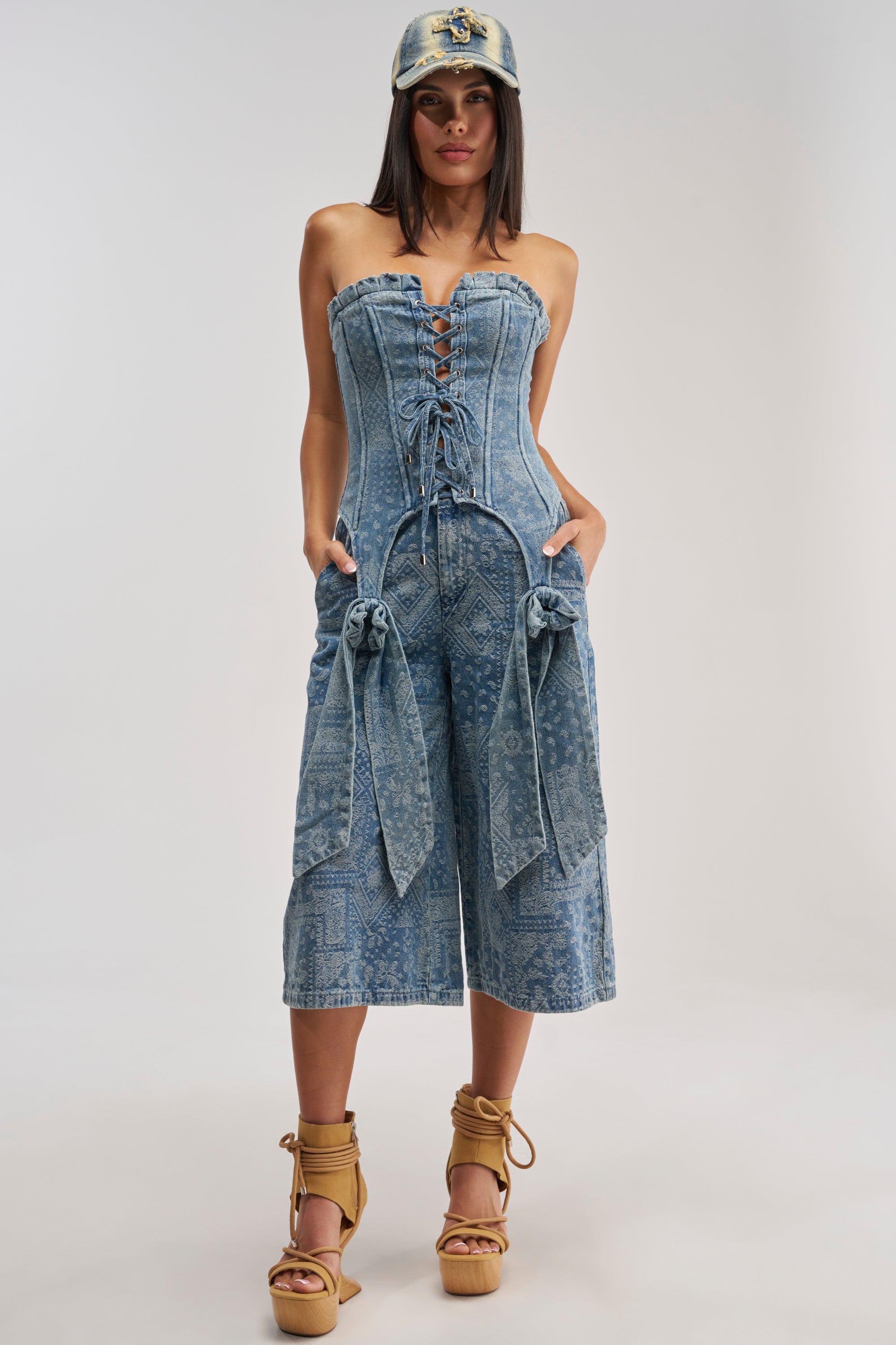 DREAMING BIG PAISLEY DENIM GAUCHO
