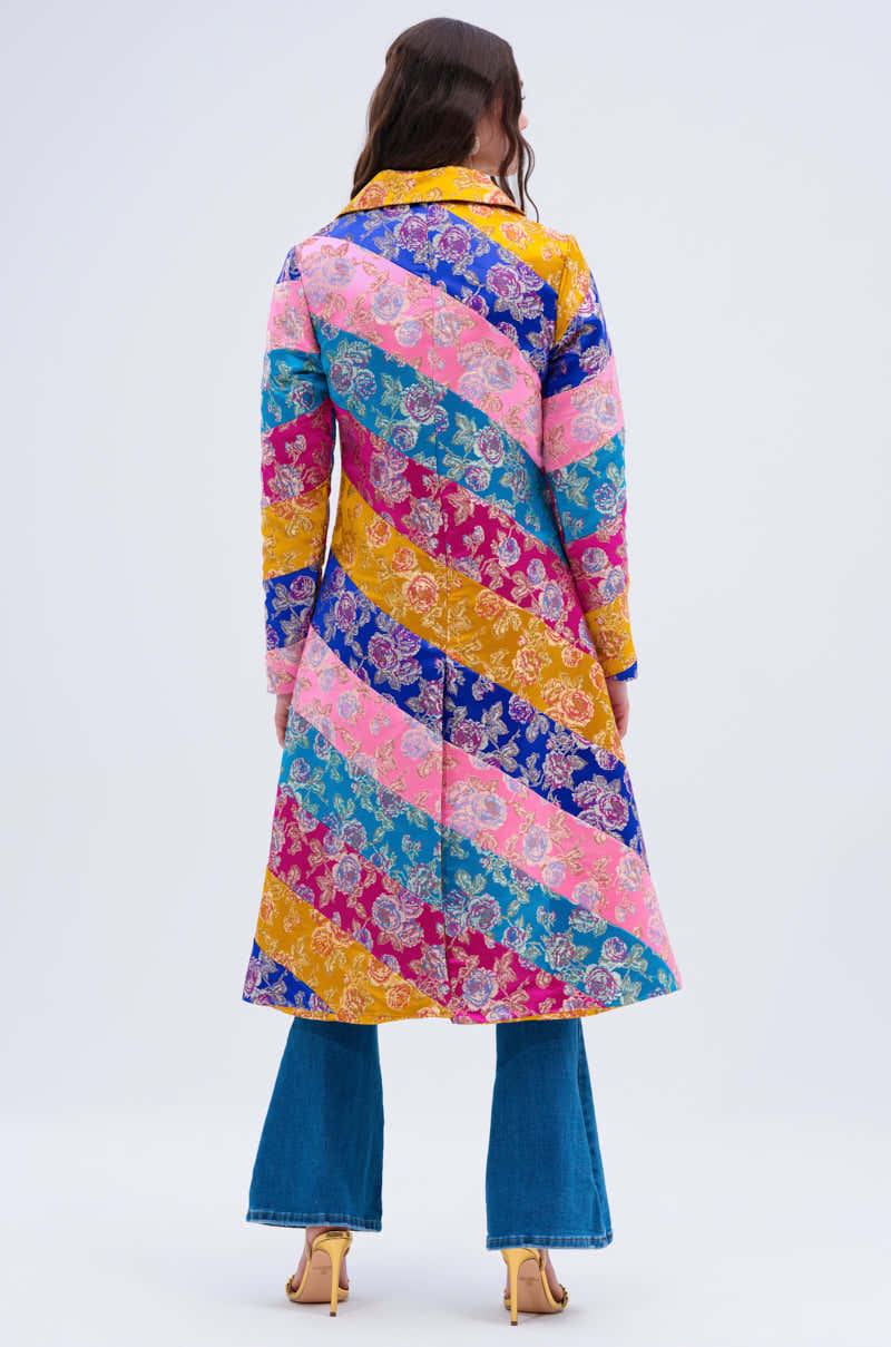 BIASED PATCHWORK BROCADE TRENCH