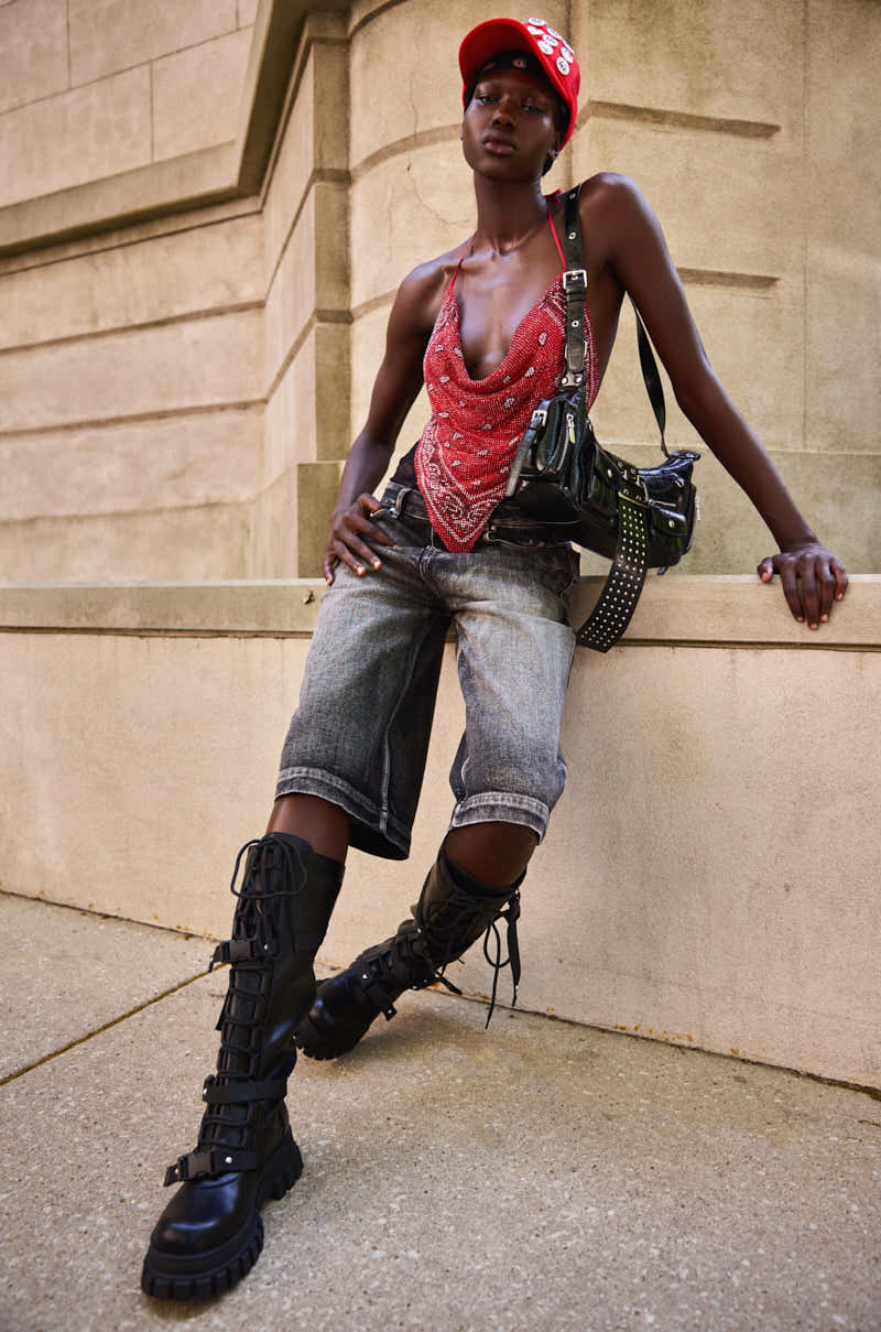 LITERAL PERFECTION BLACK DENIM BERMUDA SHORTS