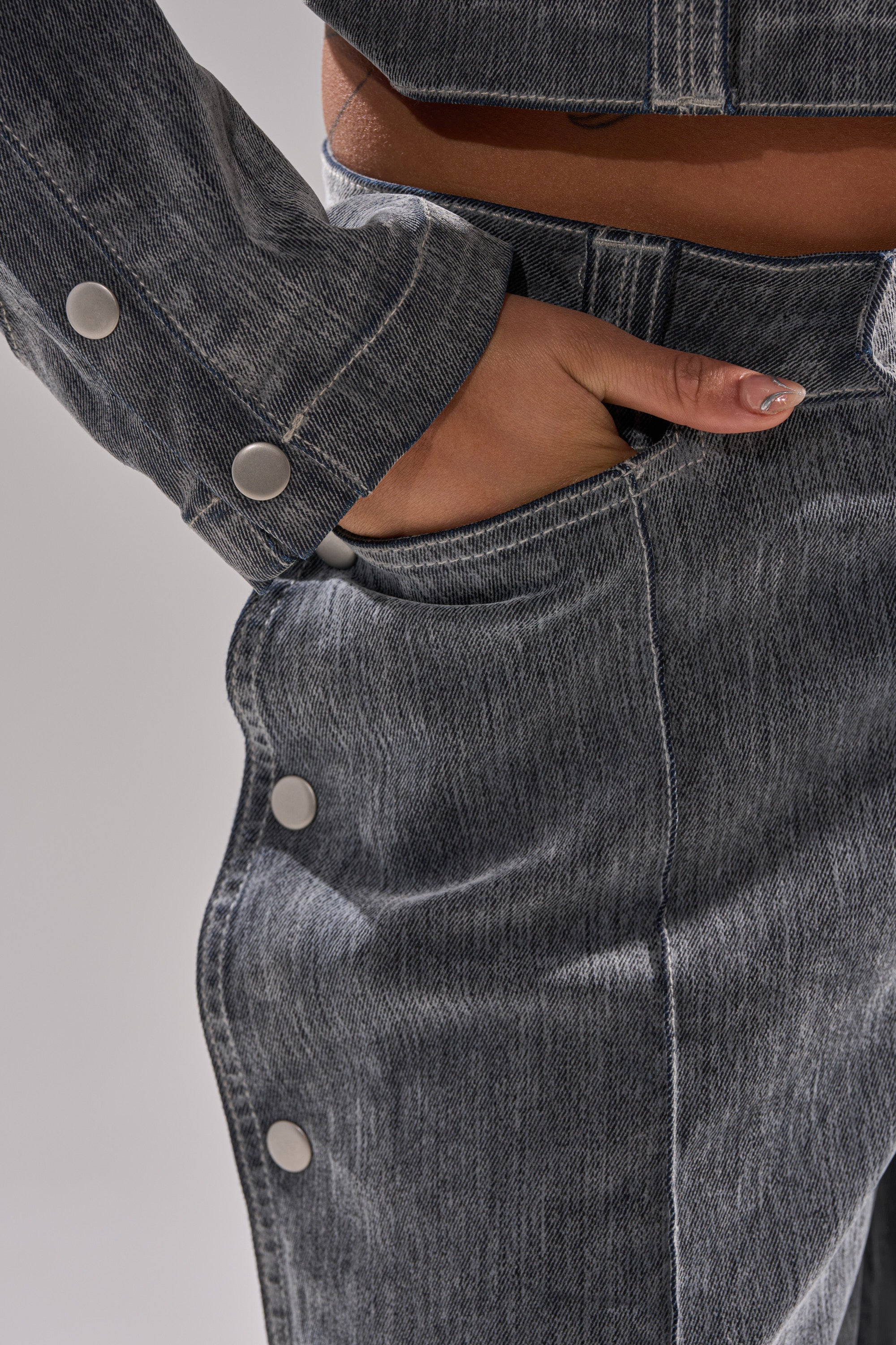 CATCHING EYES VELVET DENIM WIDE-LEG PANT