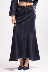 SHES GONE, DANCE ON DENIM MAXI SKIRT