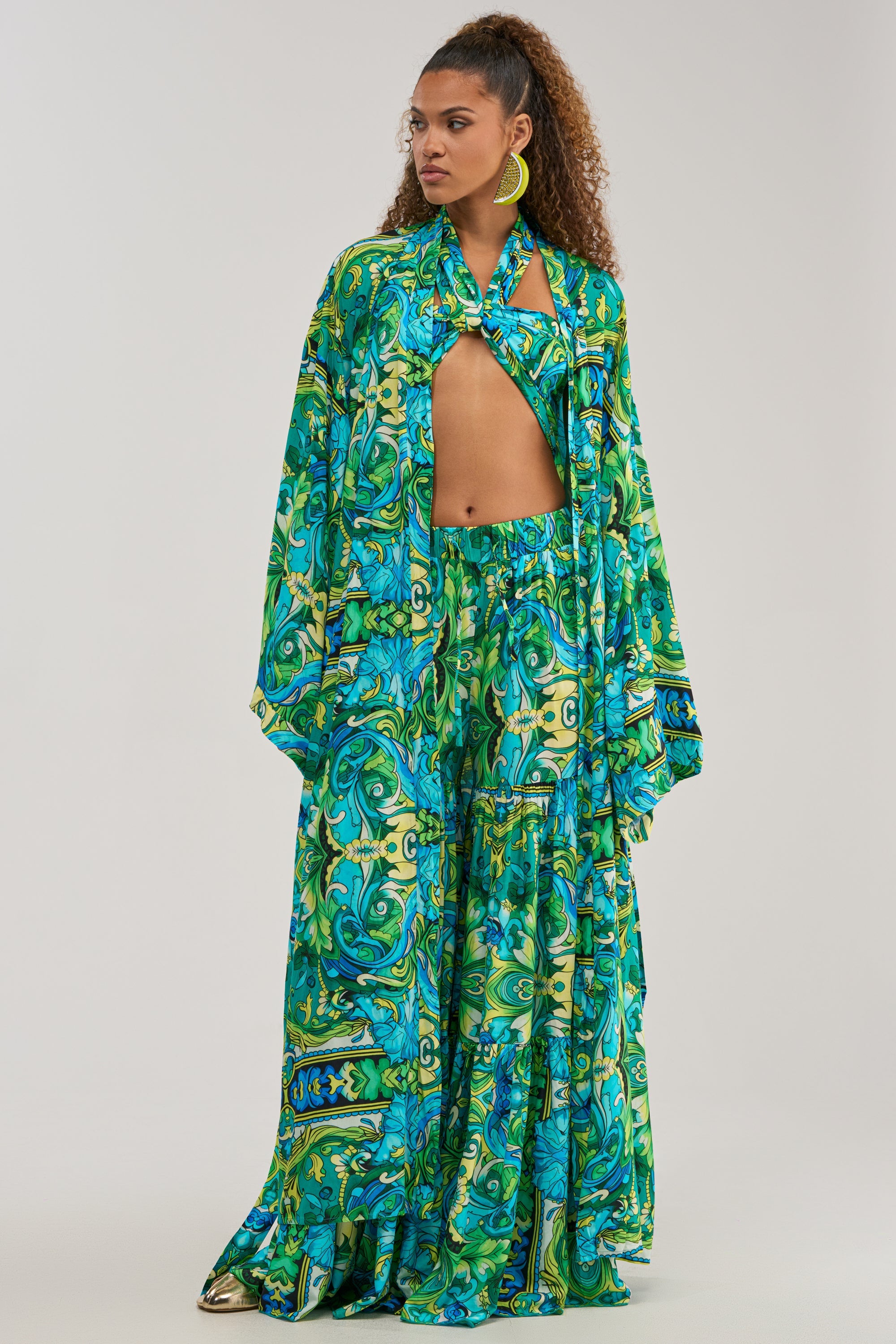 INTO THE GARDEN PALAZZO PANT IN GREEN MULTI