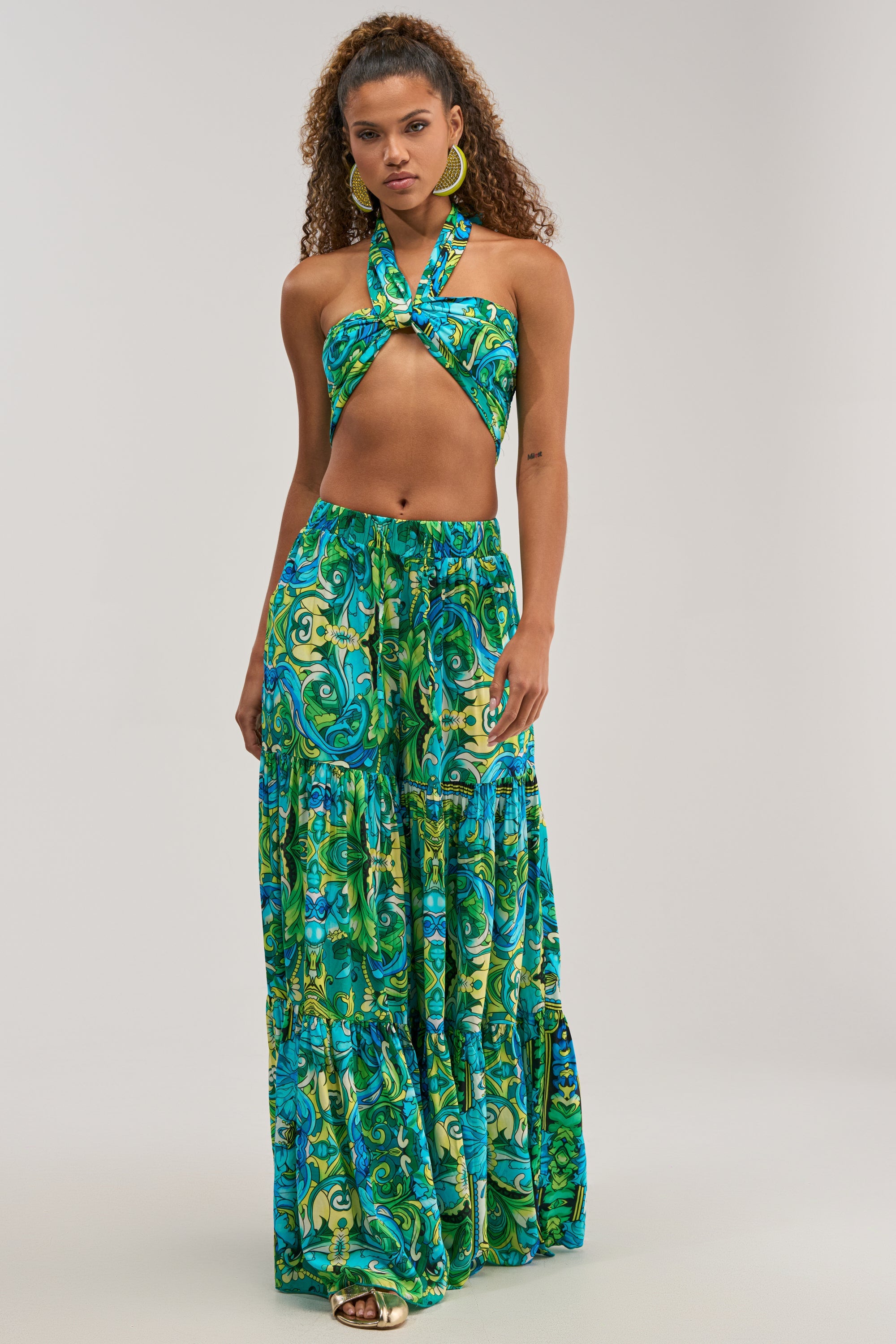 INTO THE GARDEN BRALETTE IN GREEN MULTI