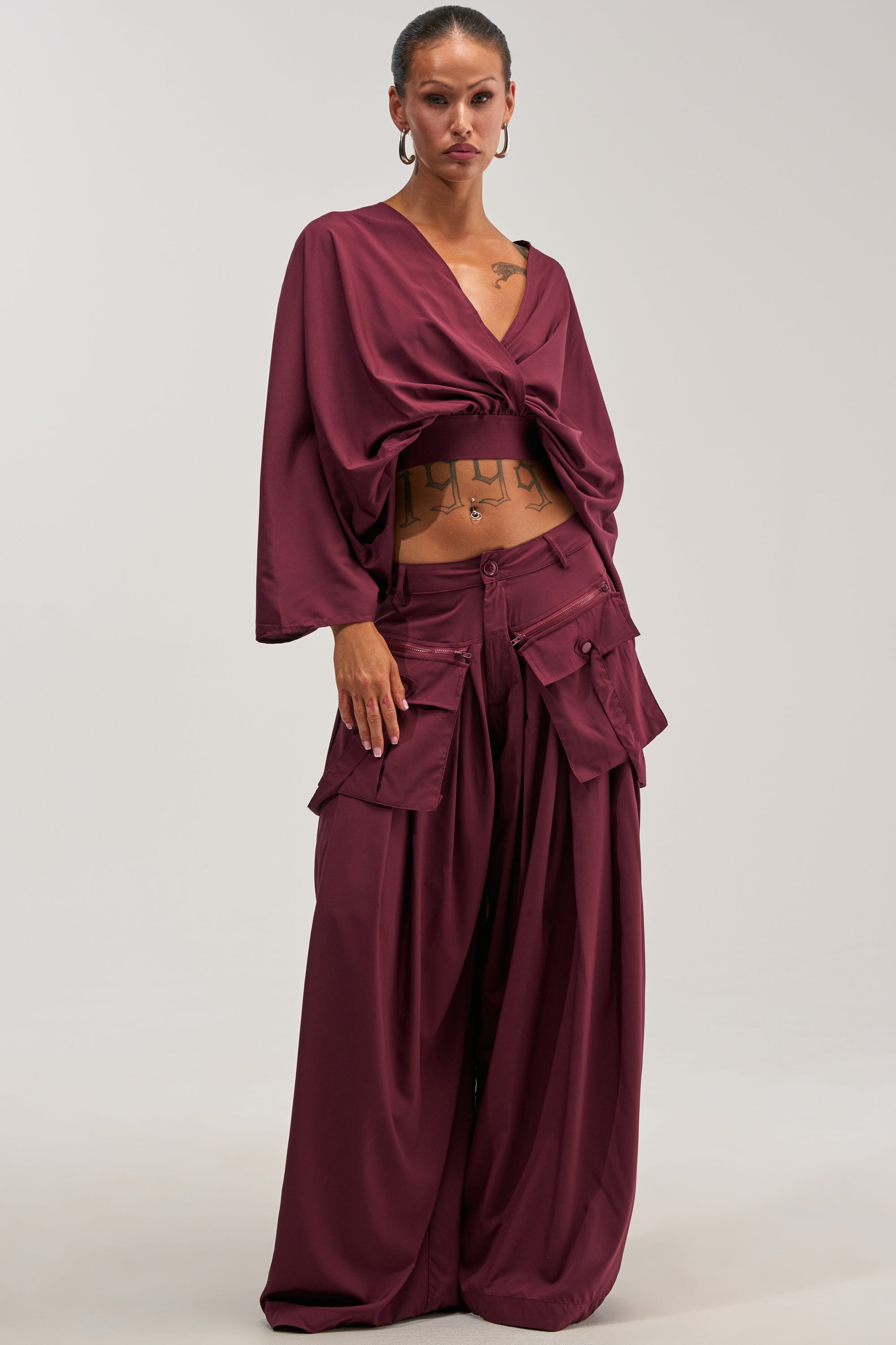 TALK ABOUT ME BLOUSE IN DEEP BURGUNDY