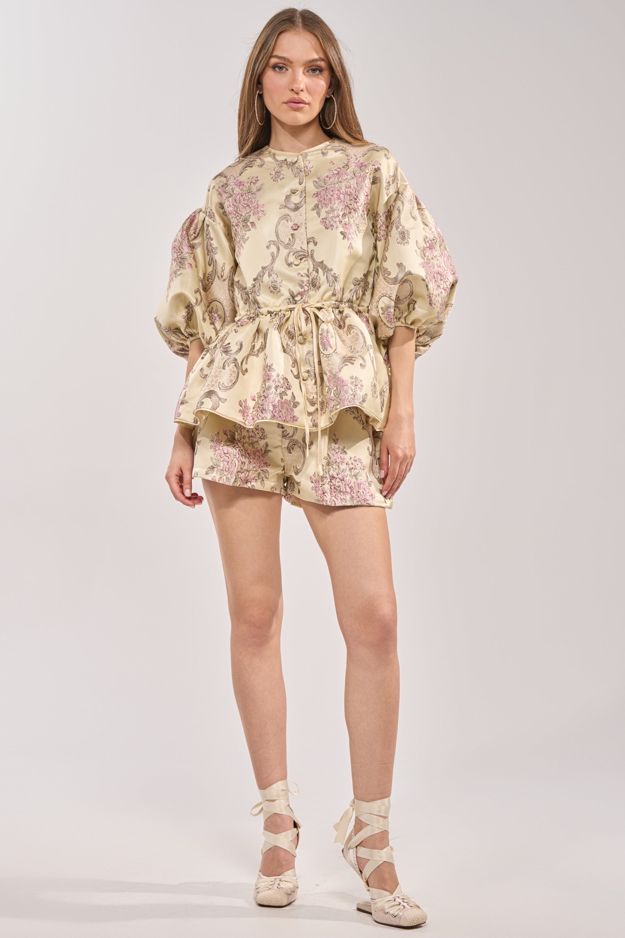 PORCELAIN DOLL BROCADE SHORTS