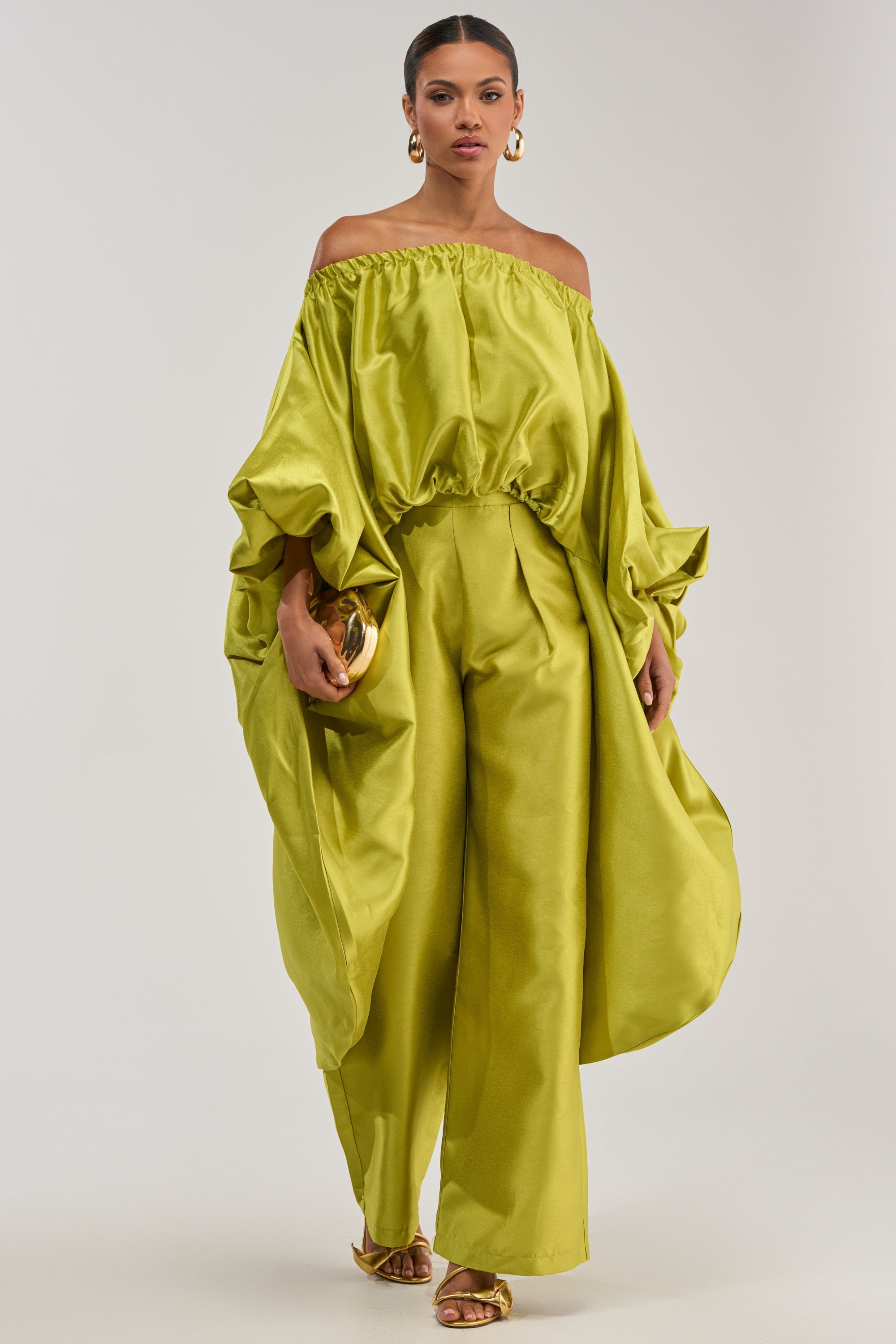 BY MY SIDE HIGH LOW BLOUSE IN CHARTREUSE
