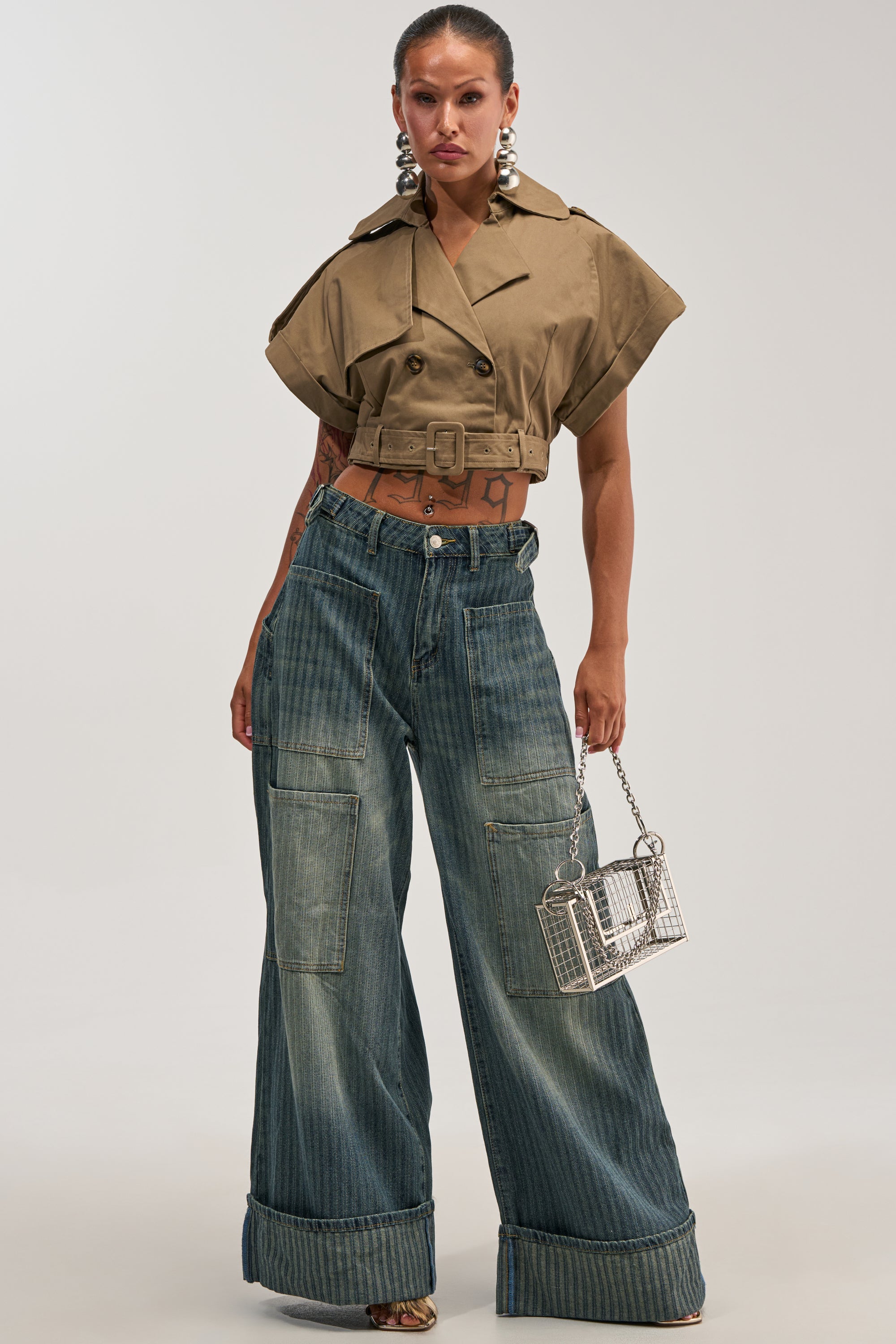 OUT AND ABOUT CROPPED TRENCH TOP