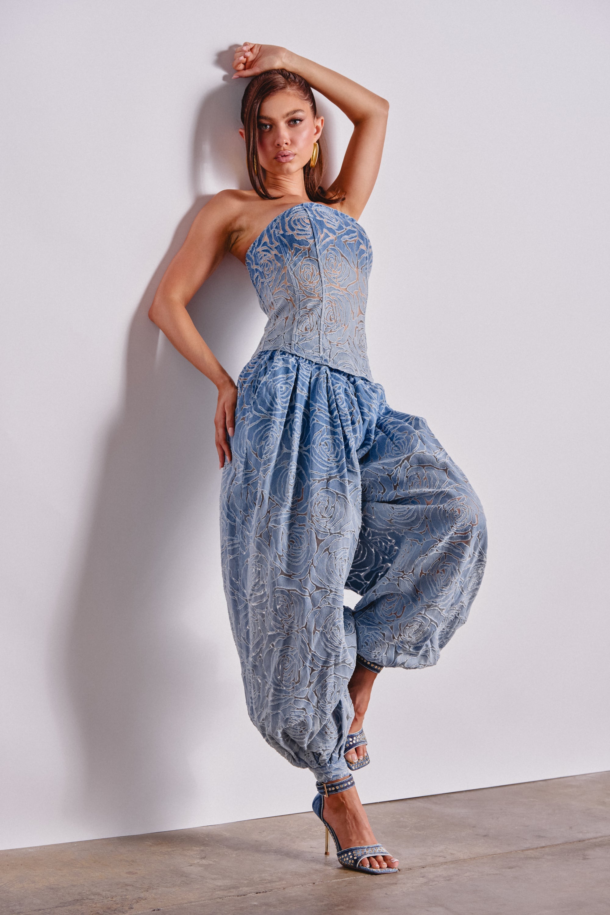 DENIM FOR DAYS ZIP UP CORSET