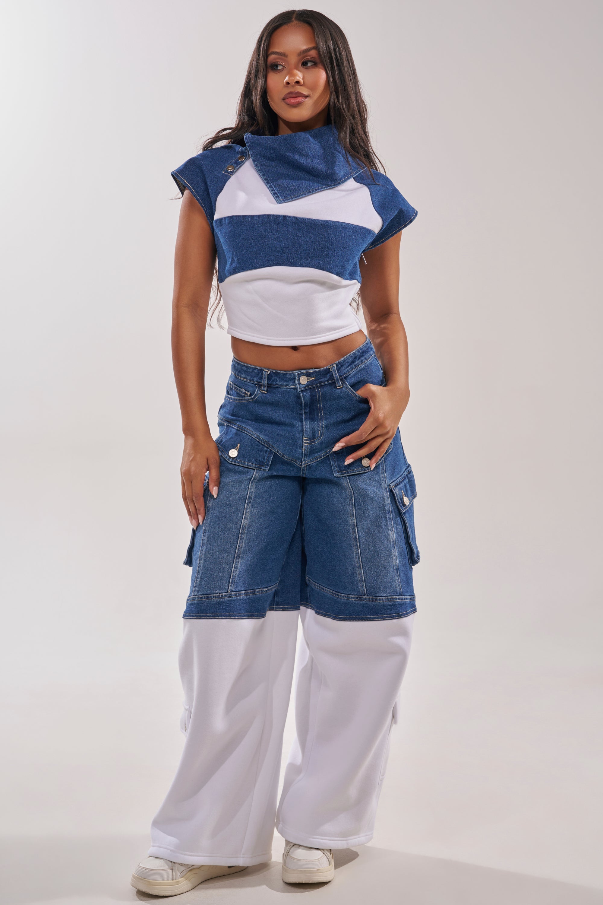 THIS IS EVERYTHING YOU SEE DENIM BLOUSE