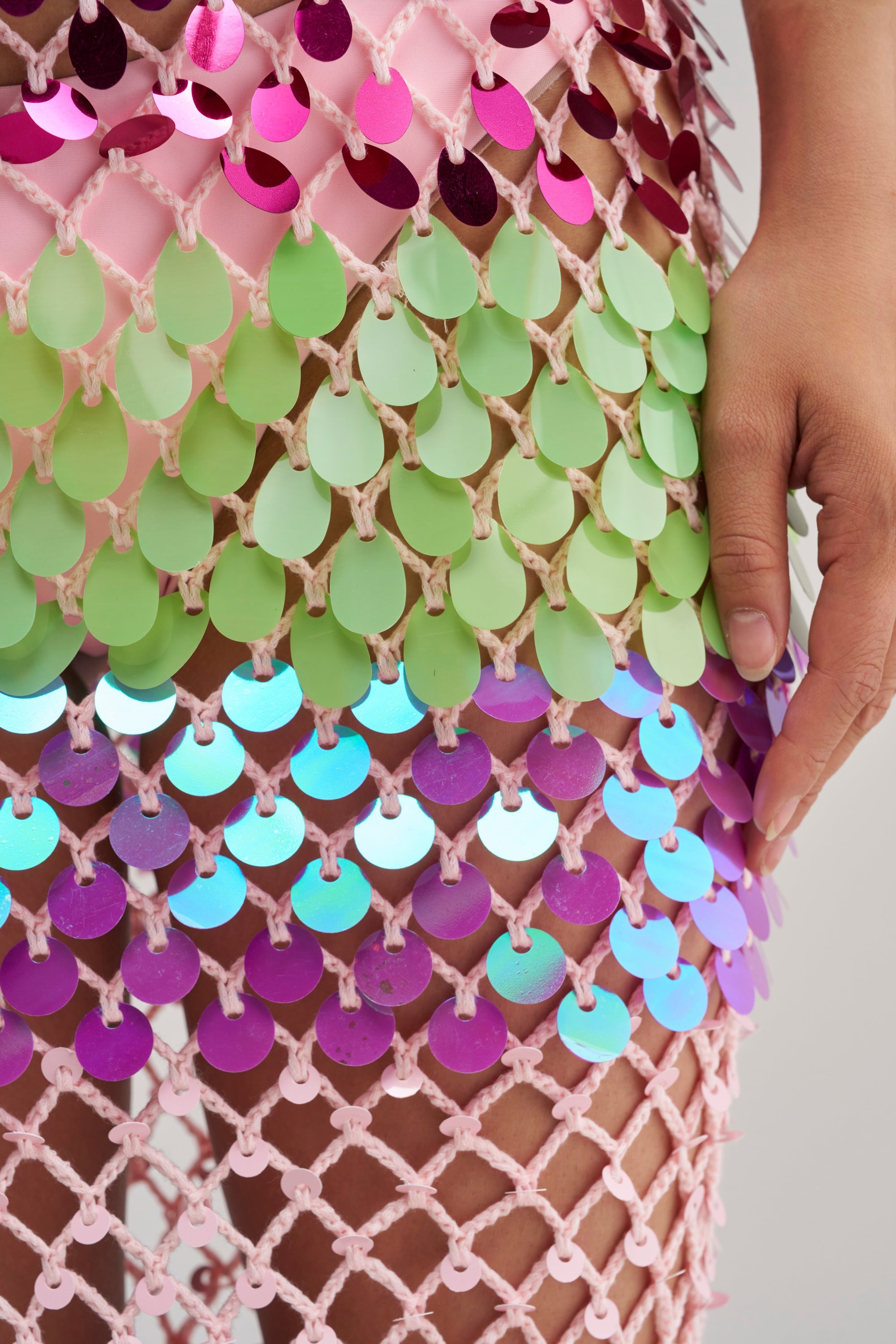 PARTY CRASHER SEQUIN MAXI DRESS IN GREEN MULTI