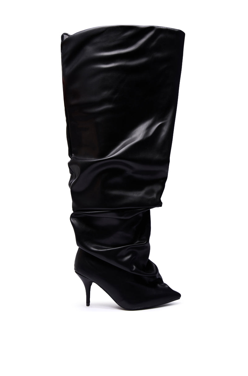 AZALEA WANG RUBIUS BLACK EXTREME RUCHED BOOT