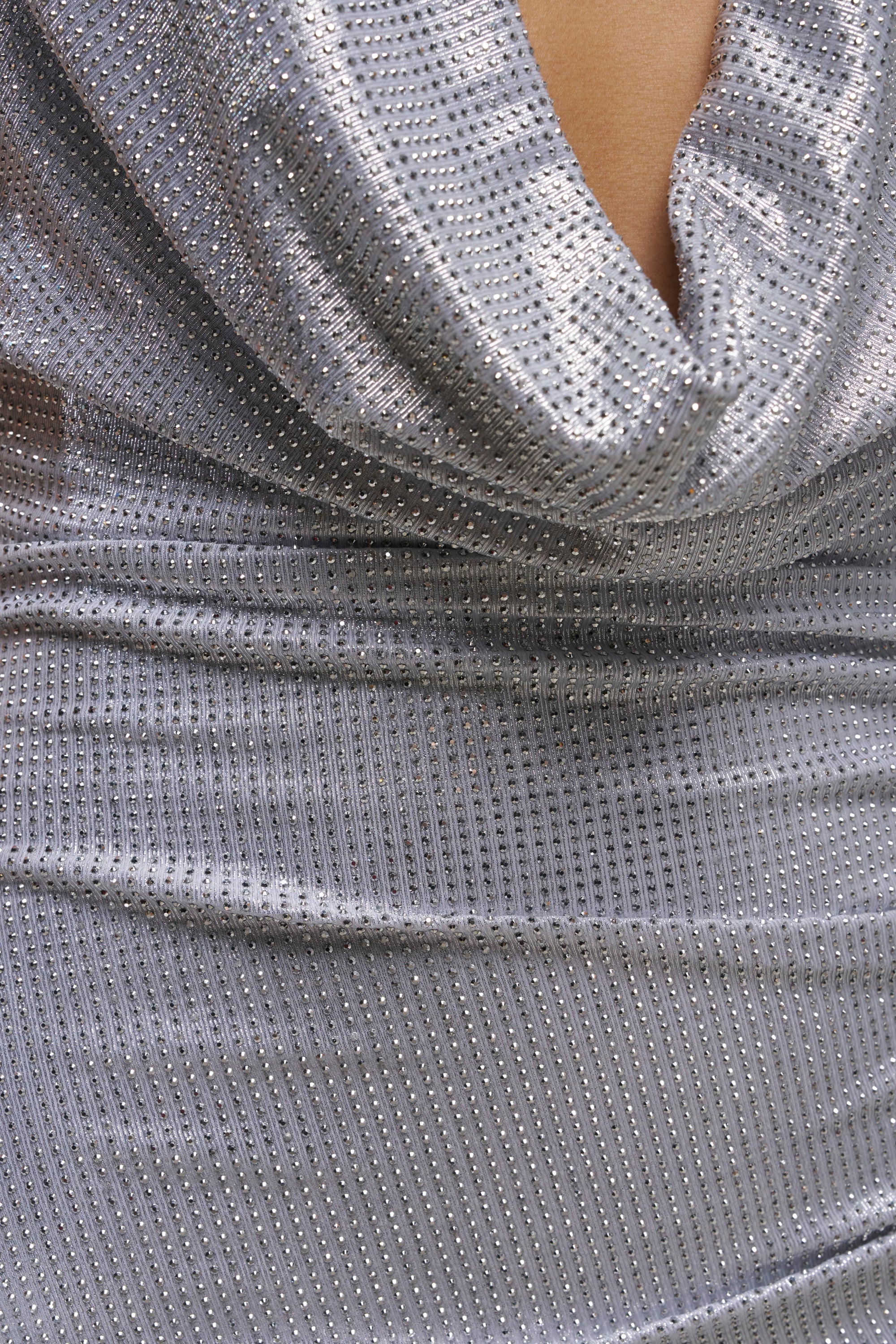 DONT PLAY WITH ME RHINESTONE MINI DRESS IN SILVER