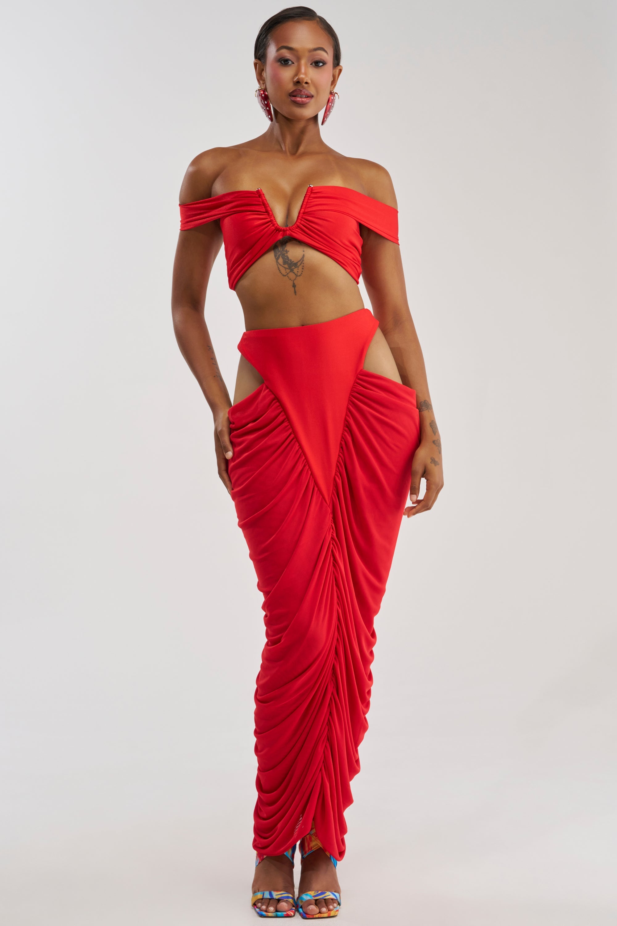 HOTTIE ALERT MESH BLOUSE IN RED