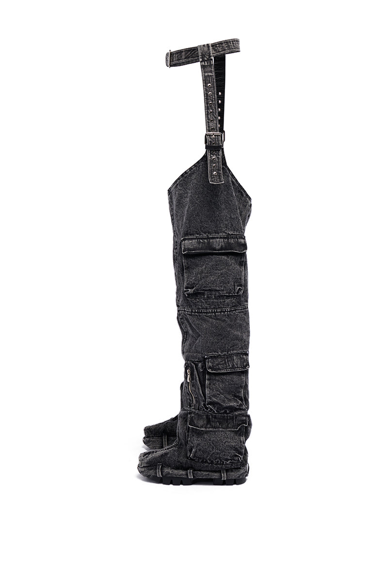AZALEA WANG FAUSTA DENIM CHAP BOOT