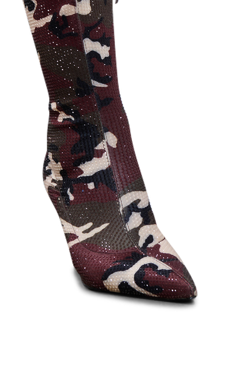 AZALEA WANG GLITTERIE CAMO BOOT