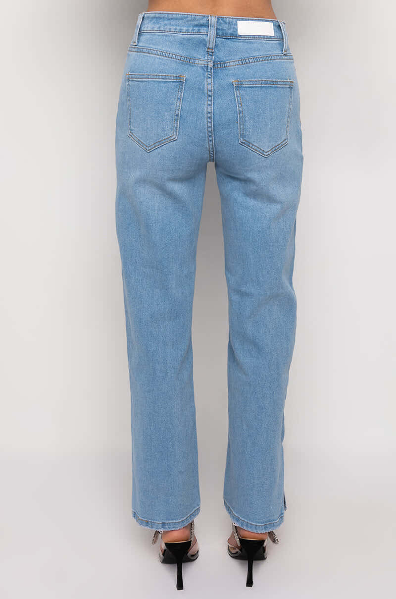 DAD JEANS WITH SIDE SLIT