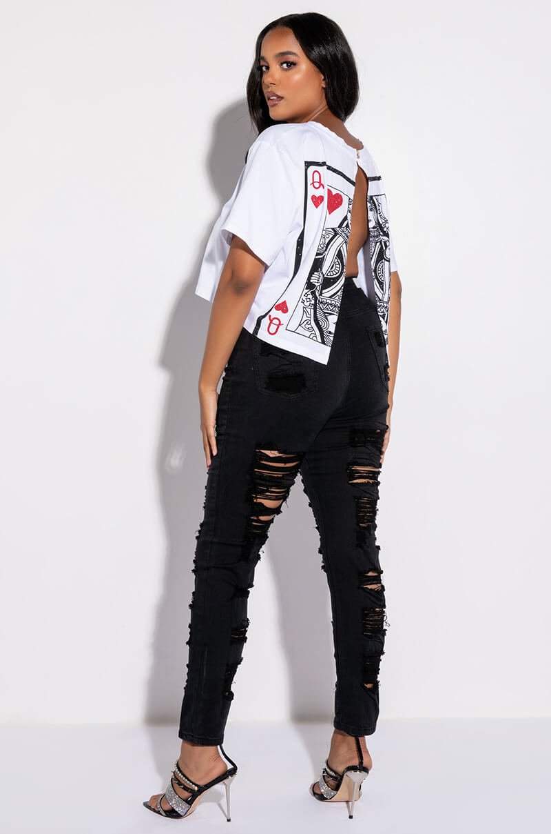 SHOW ME BABY DISTRESSED SKINNY JEANS