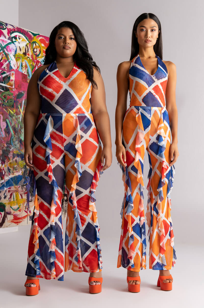 SKYART X AKIRA WIDE LEG RUFFLE LEGGINGS