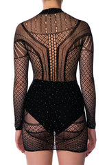 TONIGHT IS THE NIGHT SHEER MINI DRESS