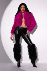VIBE TO REMEMBER FAUX FUR VEGAN LEATHER PANT