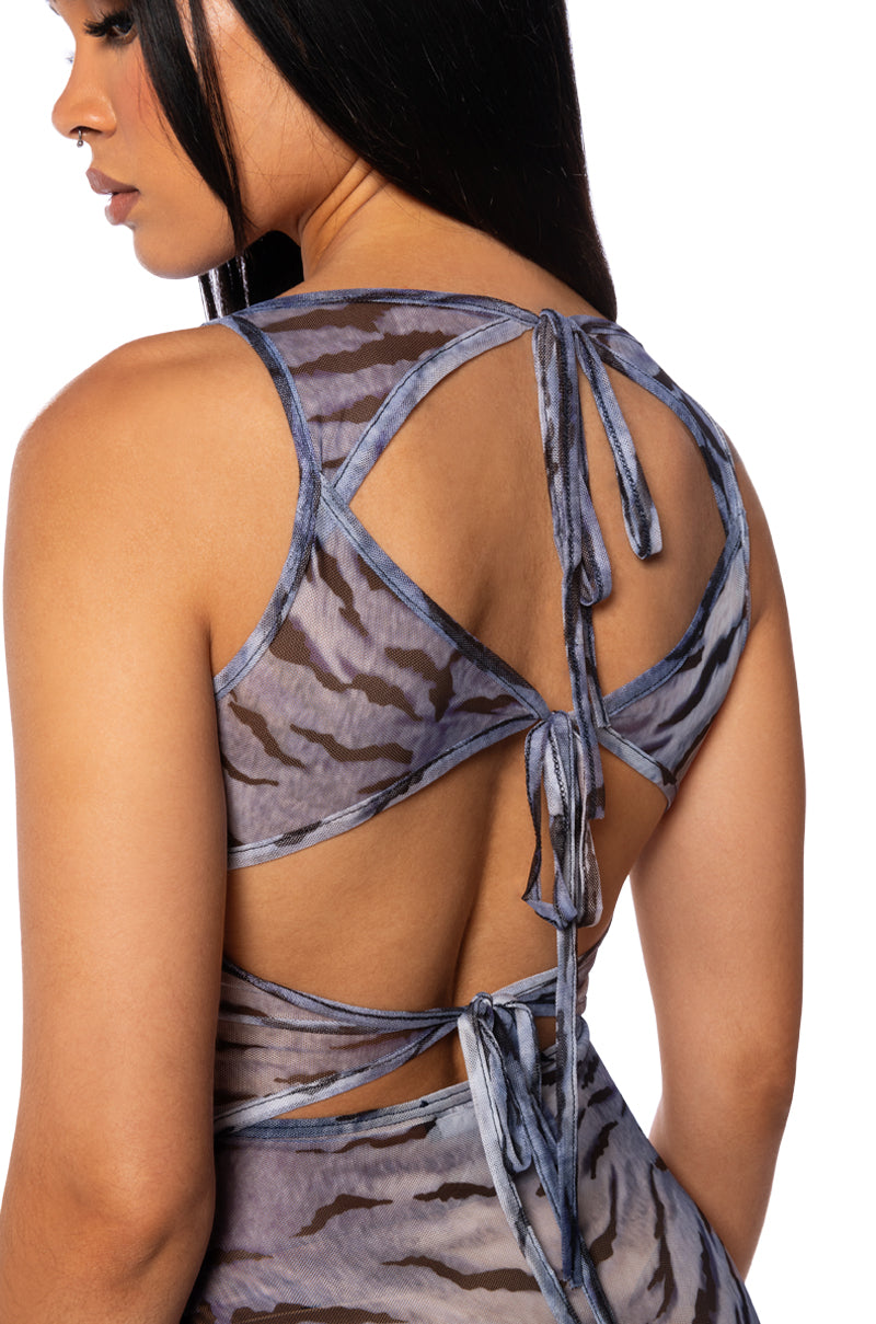 VISUALIZE ME MESH MAXI DRESS
